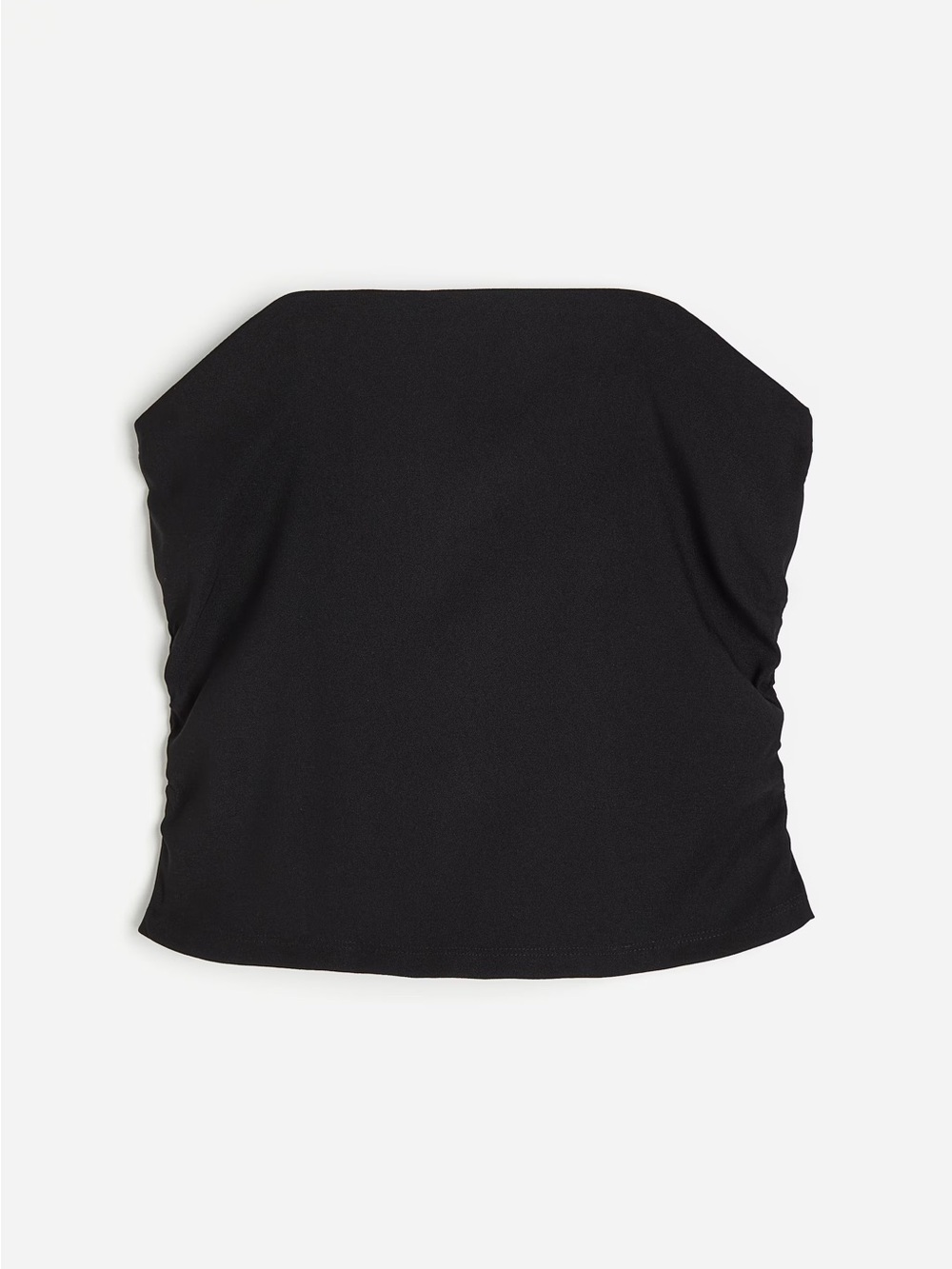 H&M Black Strapless Bandeau Top with Subtle Texture